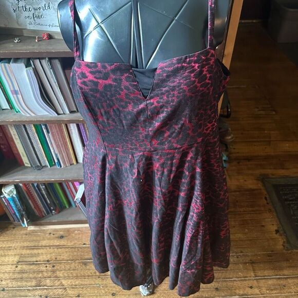 Torrid x Betsey Johnson pink leopard pinup girl fit & flare dress - Picture 4 of 9